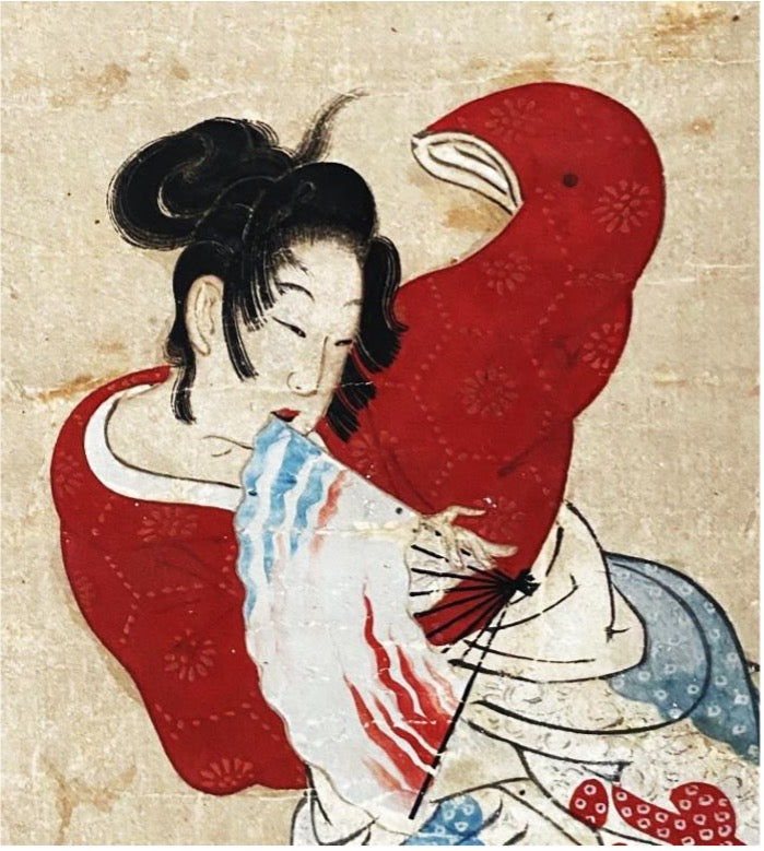 Tanzszene 遊女画 | Ukiyo e Malerei 浮世絵 | 17.Jh. (Stil von Hikone Stellschirm)