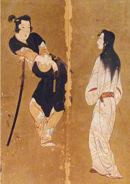 Tanzszene 遊女画 | Ukiyo e Malerei 浮世絵 | 17.Jh. (Stil von Hikone Stellschirm)