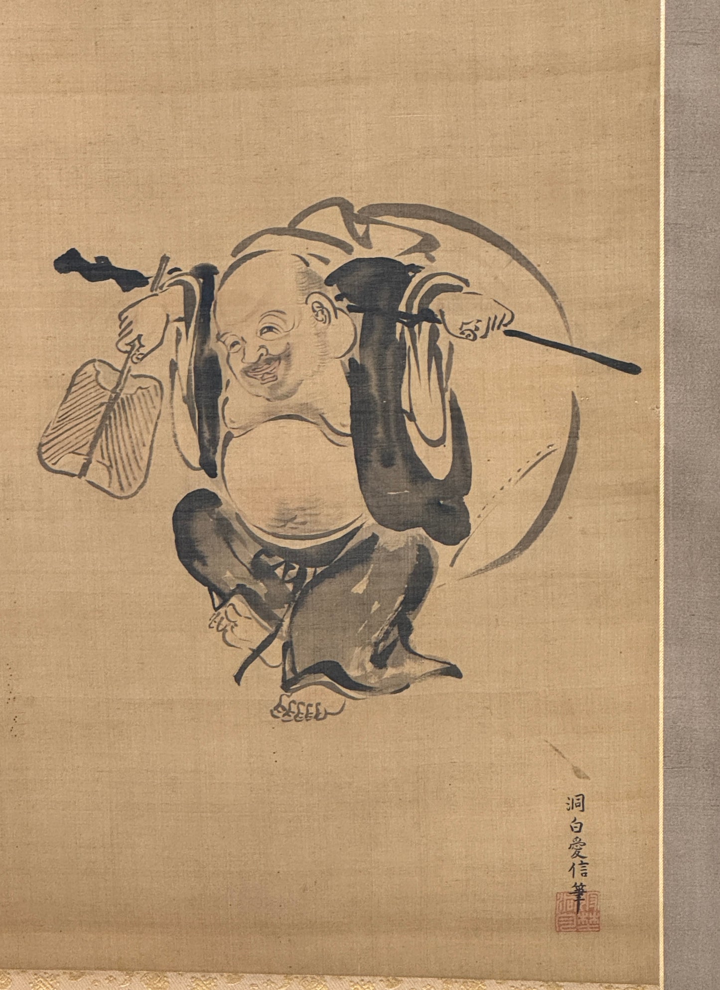 Hotei in the moonlight | Kanō Dōhaku Chikanobu狩野洞白愛信 | 1792-1821
