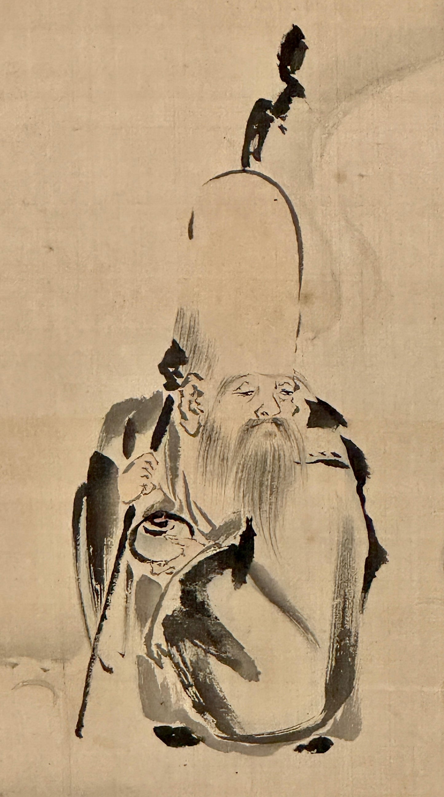 The god of luck Fukurokuju on the cloud | Kanō Isen'in 狩野伊川院 | 1775-1828