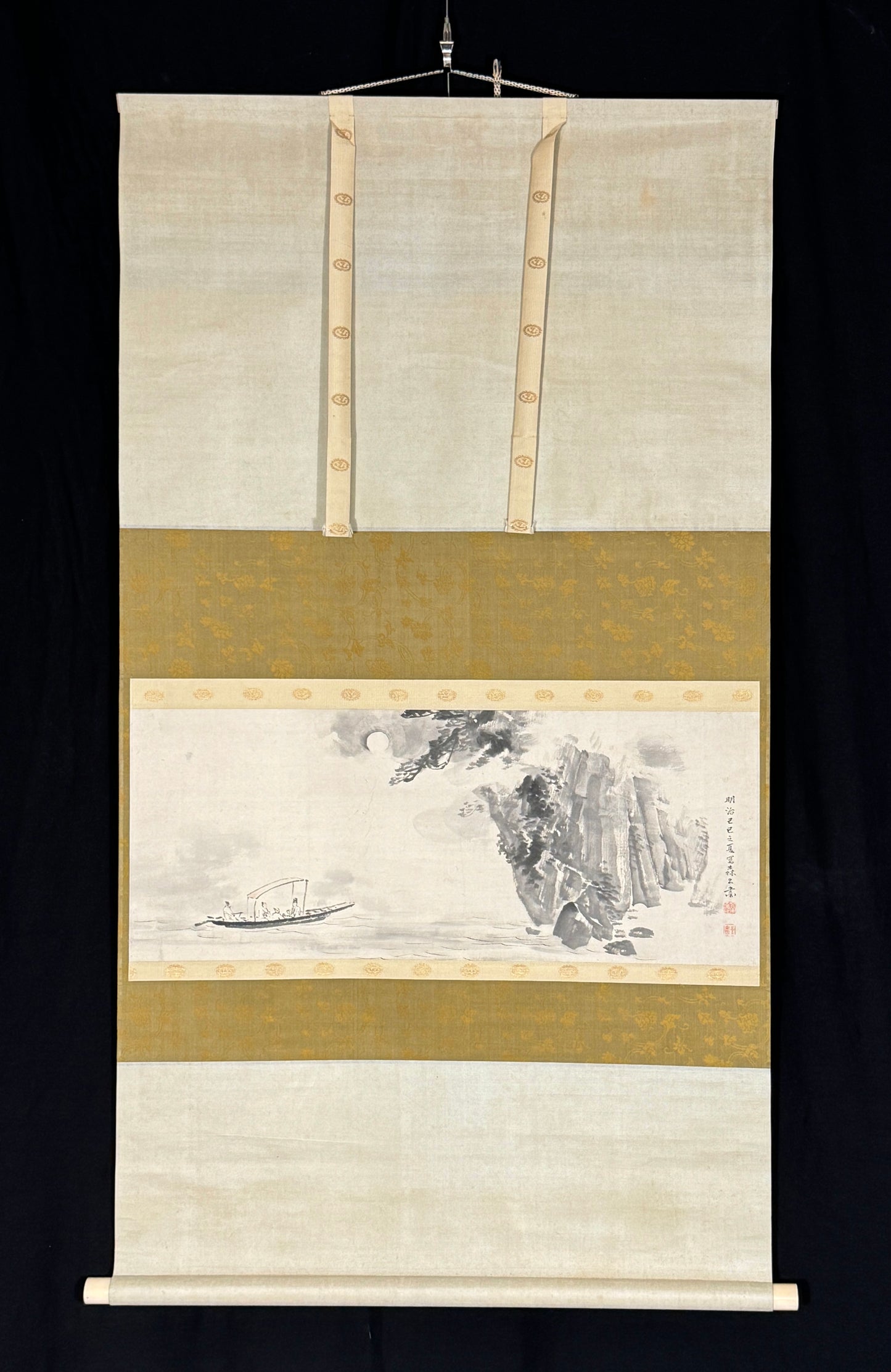 Landschaft mit Boot  |  Mori Kansai 森寛斎  |  1814-1894 (gemalt im Sommer 1869)