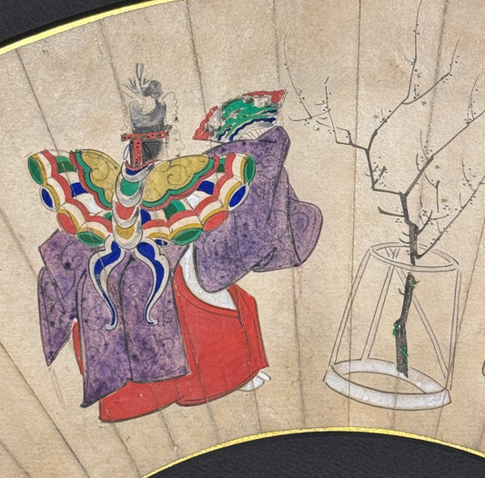 Fächerbild Nō-Stück „Kochō“  胡蝶 | Tosa Mitsubumi 土佐光文 | 1812-1879