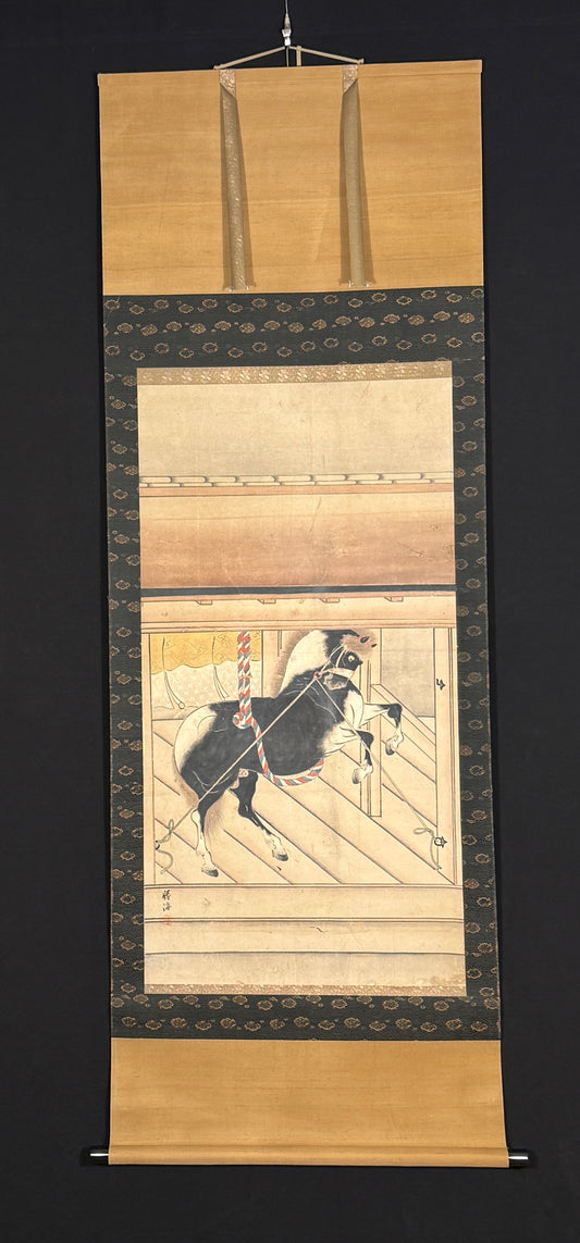 Diptychon zwei Pferde | Kanō Hōgai 狩野芳崖 (signiert mit Shōkai 勝海) | 1828-1888