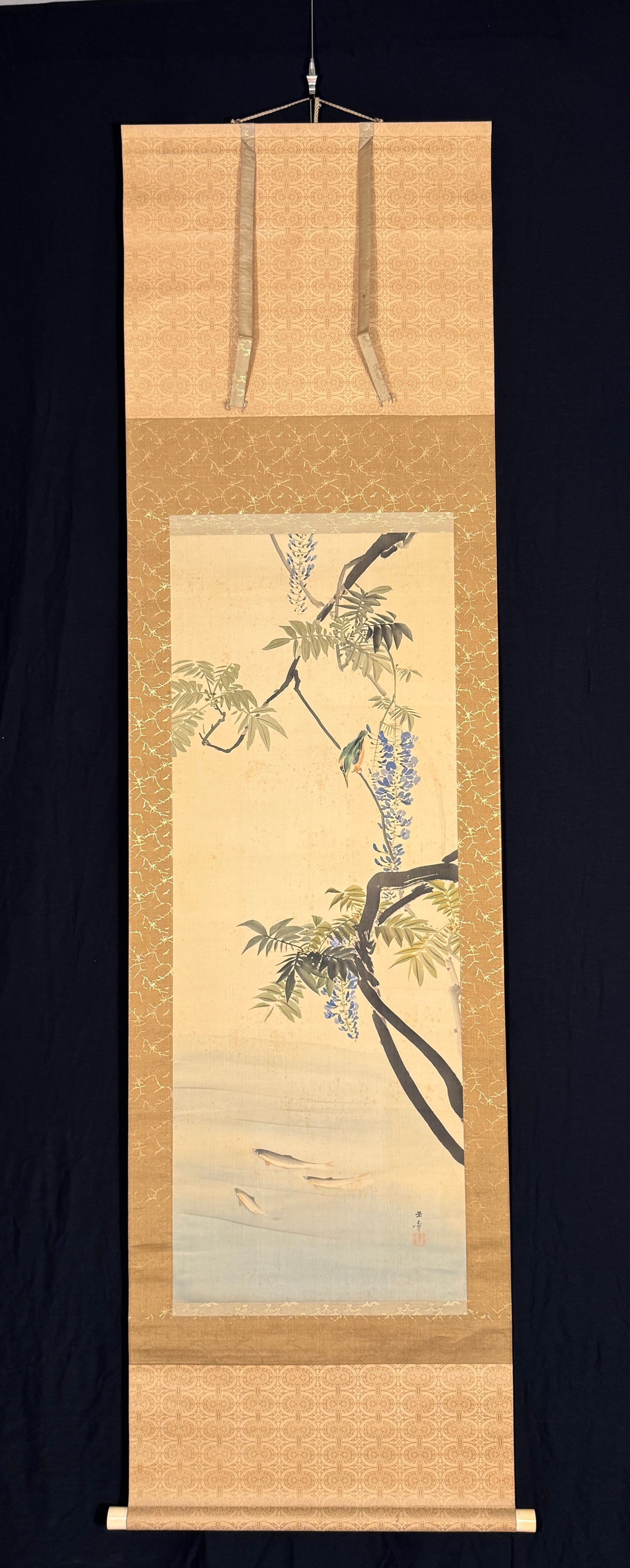 Glyzinien, Eisvogel, Fische | Kawabata Gyokushō 川端玉章 | 1842-1913