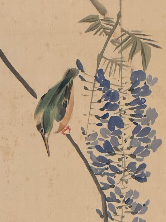 Glyzinien, Eisvogel, Fische | Kawabata Gyokushō 川端玉章 | 1842-1913