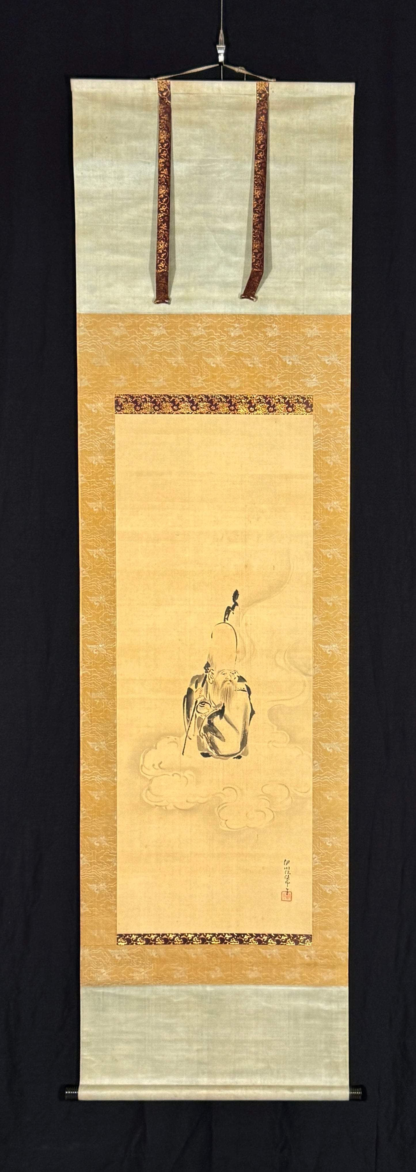 Der Glücksgott Fukurokuju auf der Wolke | Kanō Isen‘in 狩野伊川院 | 1775-1828