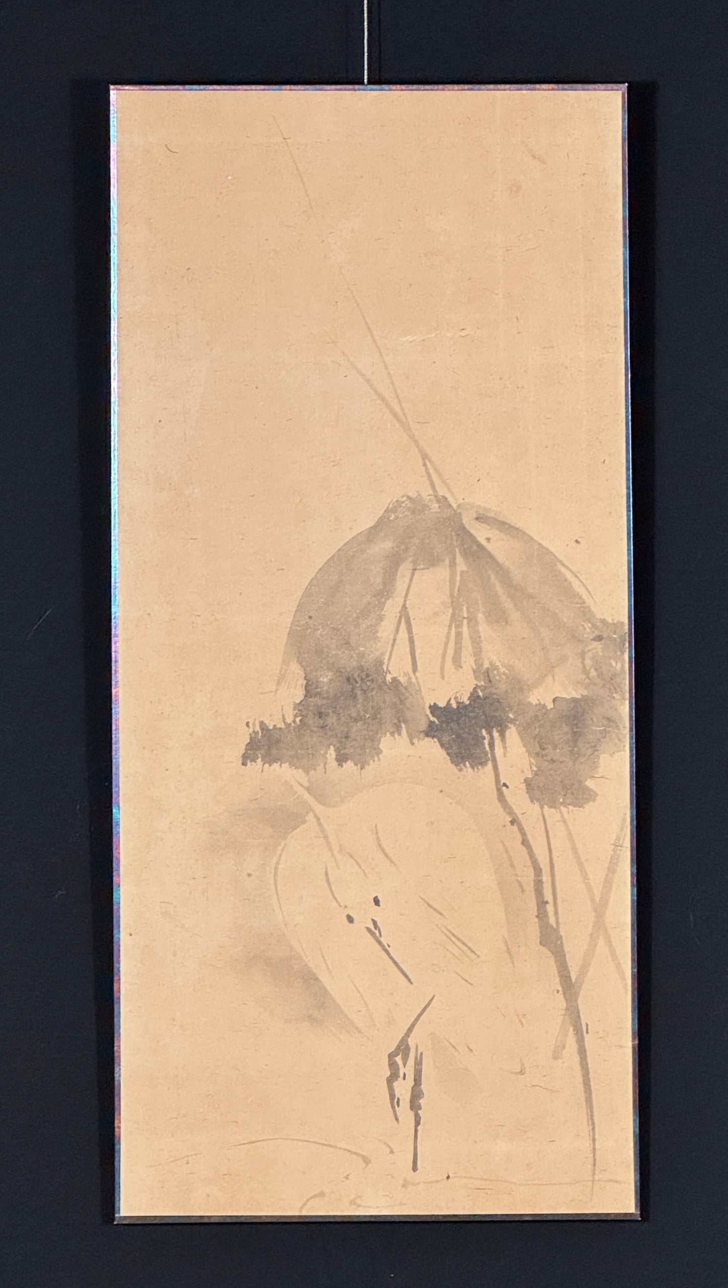 Reiher unter Lotos-Blatt | Kanō Furunobu (Eisen) attr. 狩野栄川 | 1694-1731