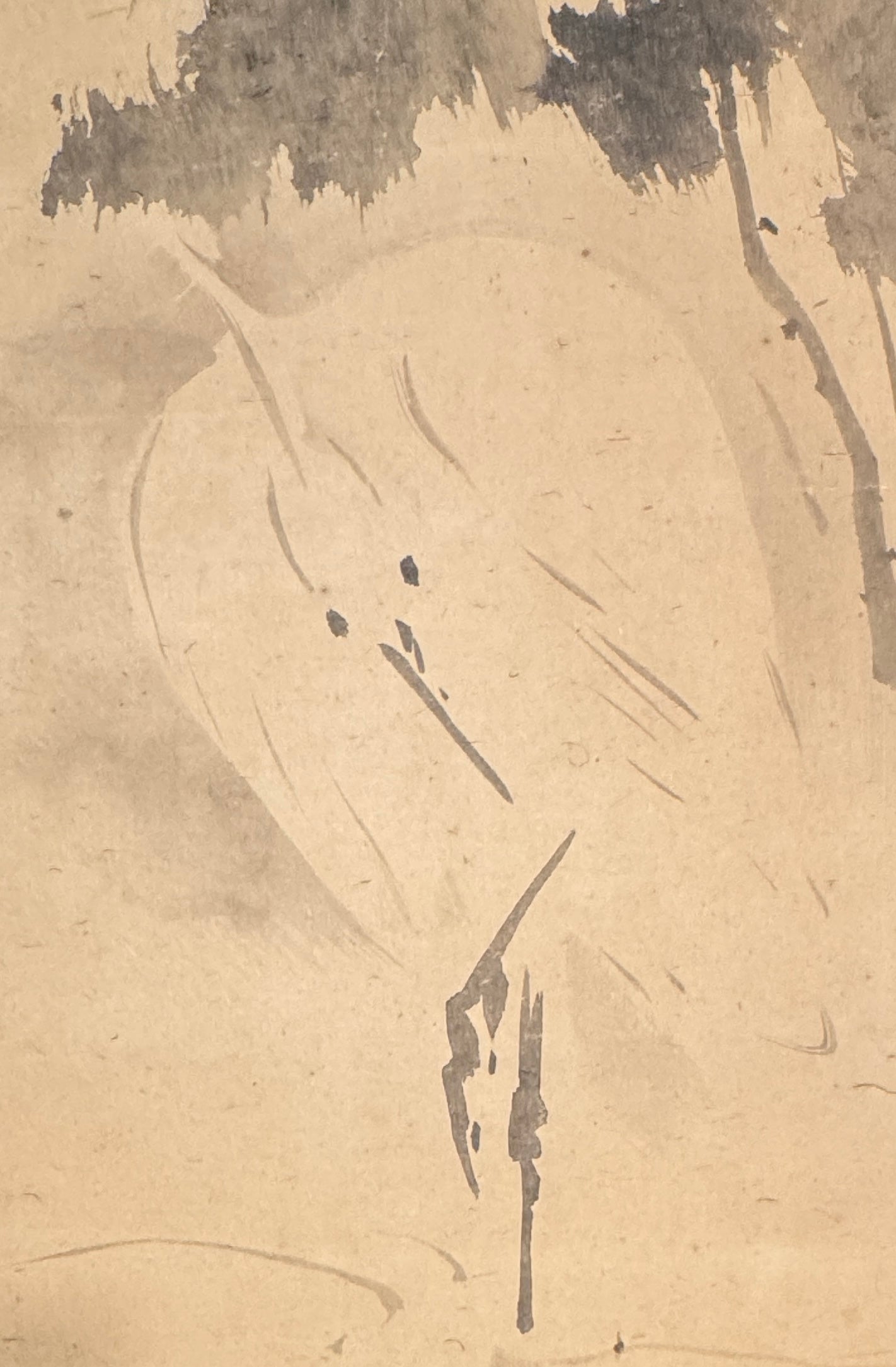 Reiher unter Lotos-Blatt | Kanō Furunobu (Eisen) attr. 狩野栄川 | 1694-1731