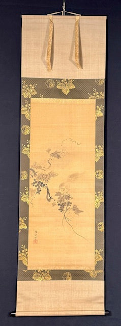 Grapes with Squirrel 葡萄と栗鼠 | Kanō Dōun (also Tōun) 狩野洞雲 | 1625-1694