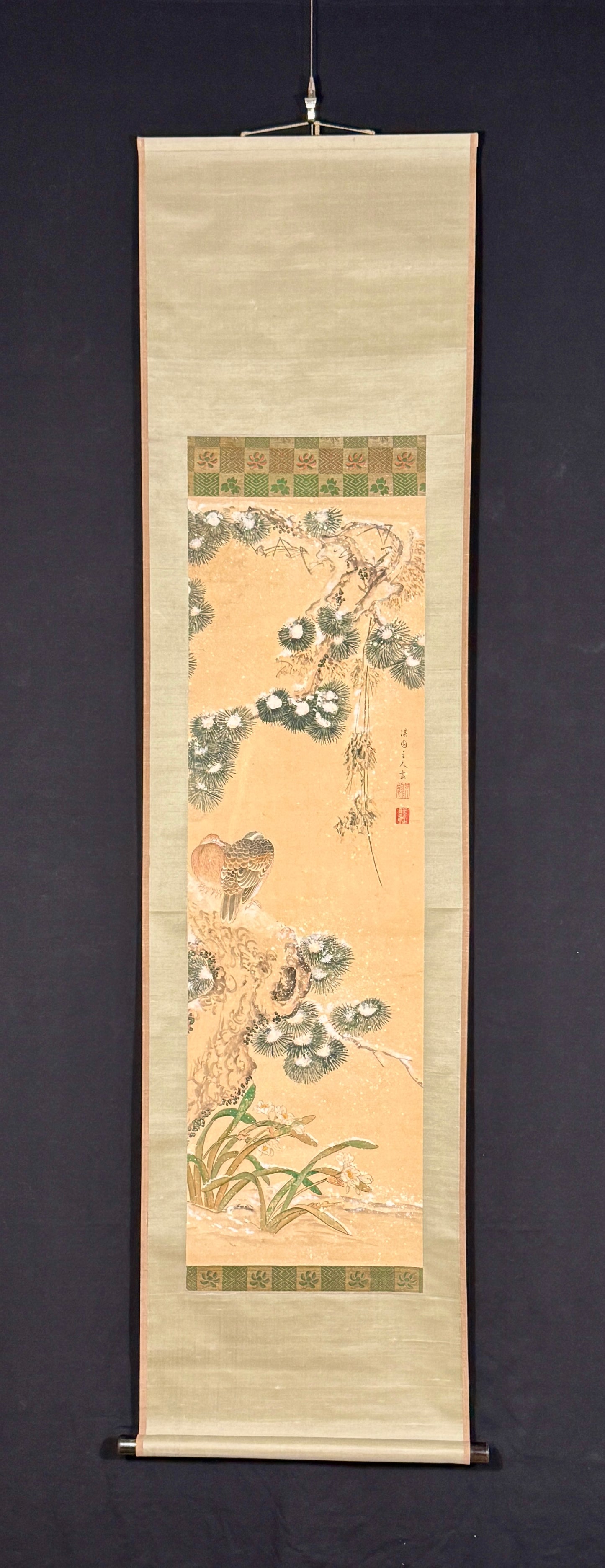 Zwei Tauben auf Winterkiefern | Yanagisawa Satoyasu (Kien) 柳沢里恭(柳沢淇園) | 1706-1758