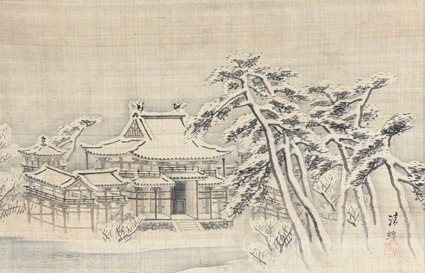 Byōdōin im Schnee 雪景色の平等院 | Okajima Seikō 岡嶋清曠 | 1828-1877