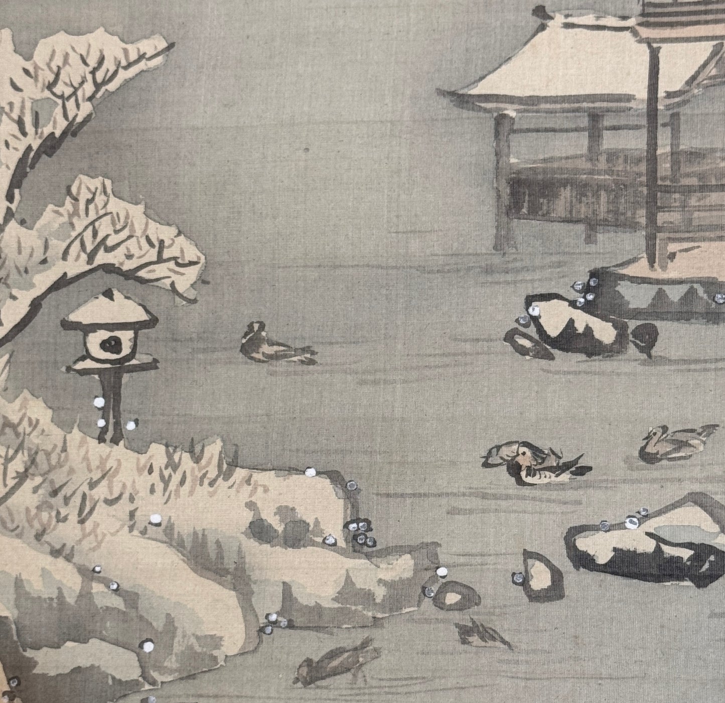 Kinkakuji in Winter 冬景色の金閣寺 | Mori Kansai 森寛斎 | 1814-1894 (painted 1869)