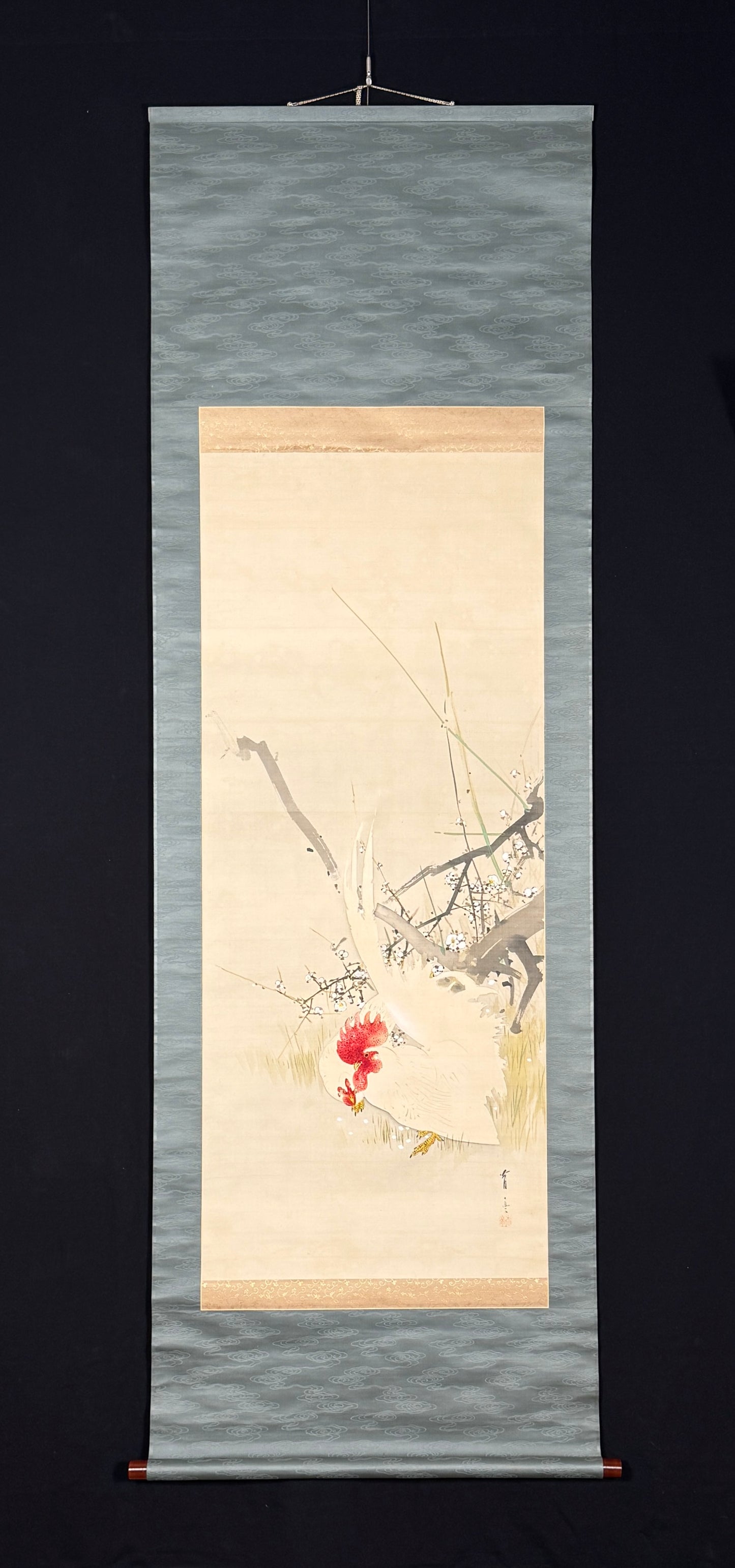Rooster and Hen in Spring | Watanabe Seitei 渡辺省亭 | 1852-1918