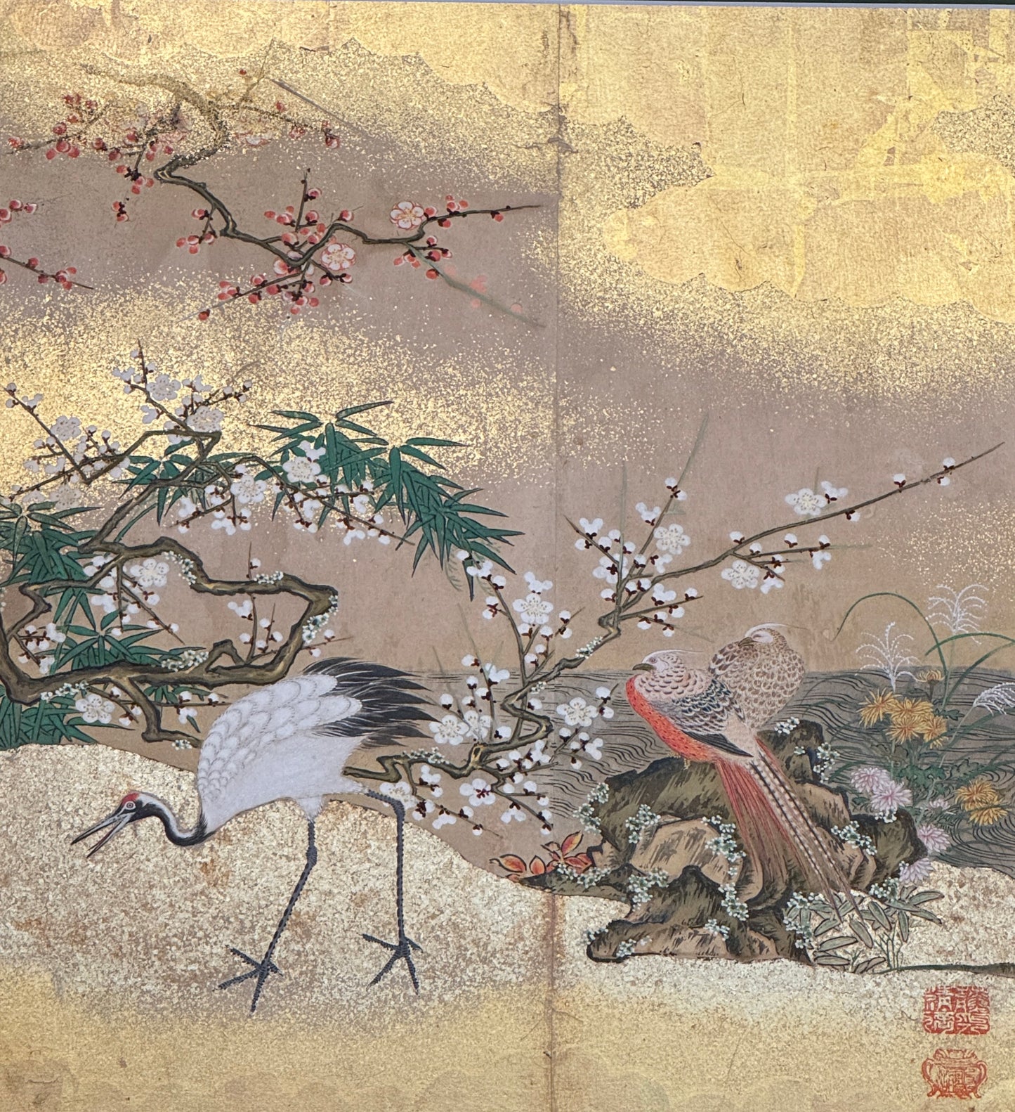 Flowers and Crane | anonymous | 18th Century