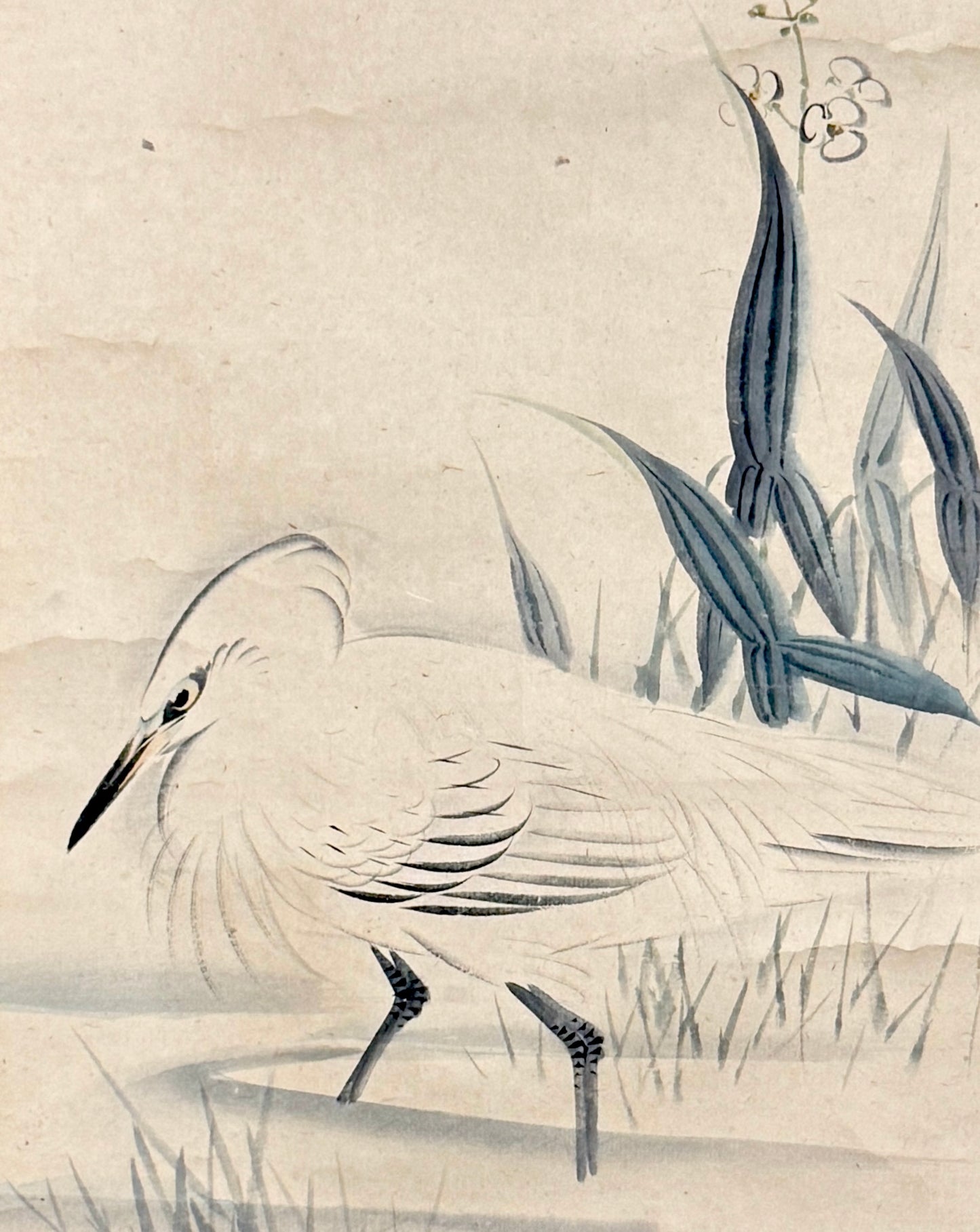 Weißer Reiher auf Beutefang | Nishiyama Kan'ei 西山完瑛 | 1833-1897