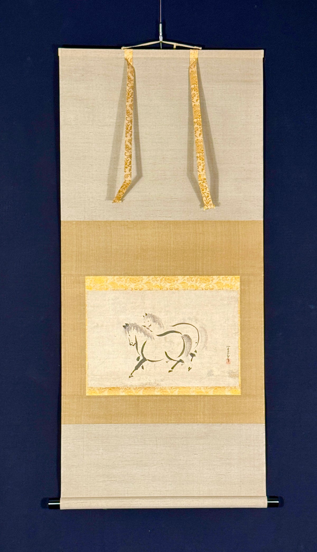 Zwei Pferde 馬二匹 | Kusumi Morikage  久住守景 | 1620-1690 (Lebensdaten nicht einwandfrei gesichert)