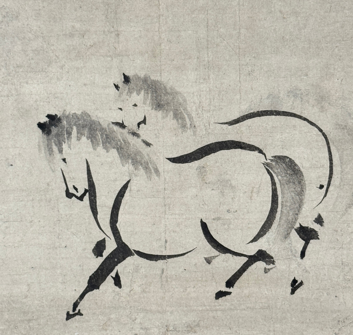 Zwei Pferde 馬二匹 | Kusumi Morikage  久住守景 | 1620-1690 (Lebensdaten nicht einwandfrei gesichert)